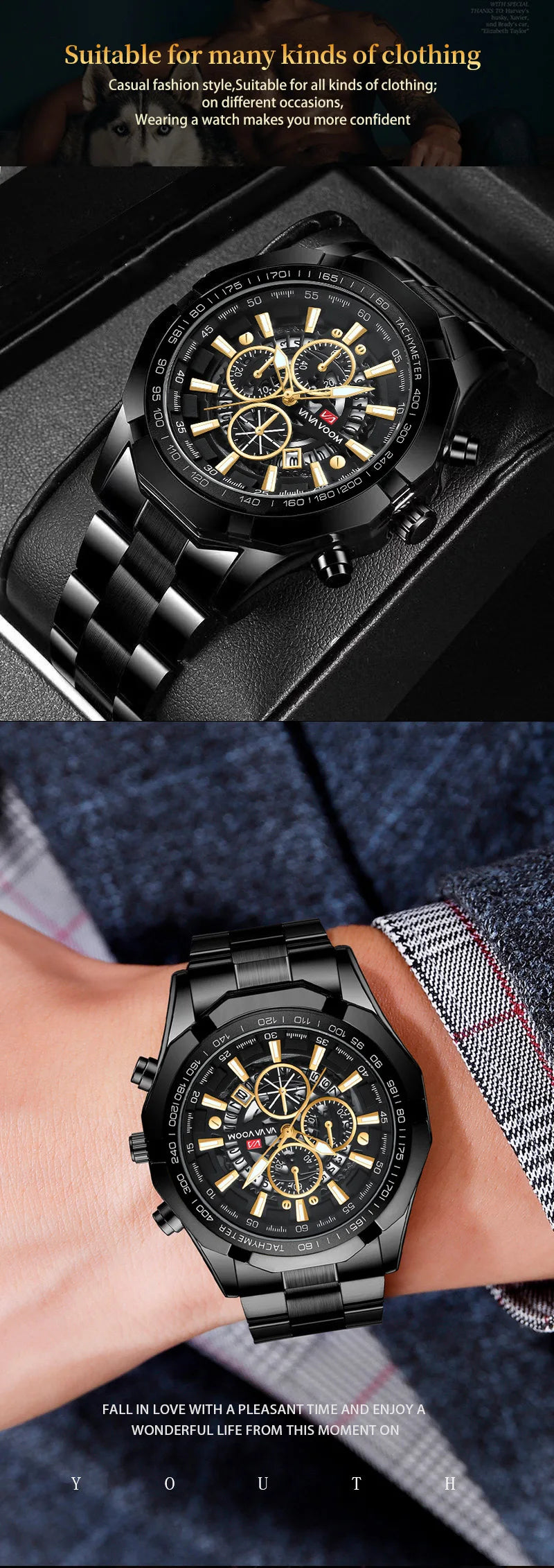 Luminous Military Watch For Men Sport Fashion Waterproof Stainless Steel Quartz Wristwatches Luxury Brand Date Mens Watches 2023