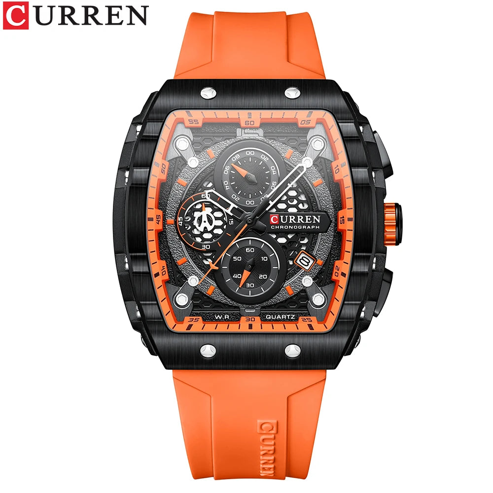 Curren 8442 Men Watch Date Business Stainless Steel Quartz Casual Luxury Fashion 6-Hand Relogio Masculino