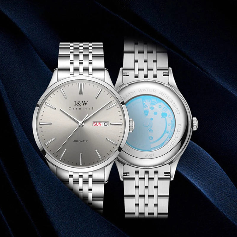 Carnival Iw For Mens Watch Automatic Japan Mechanical Movement Urban Male Wristwatch Date Ss316 Steel Sapphire Crystal Business