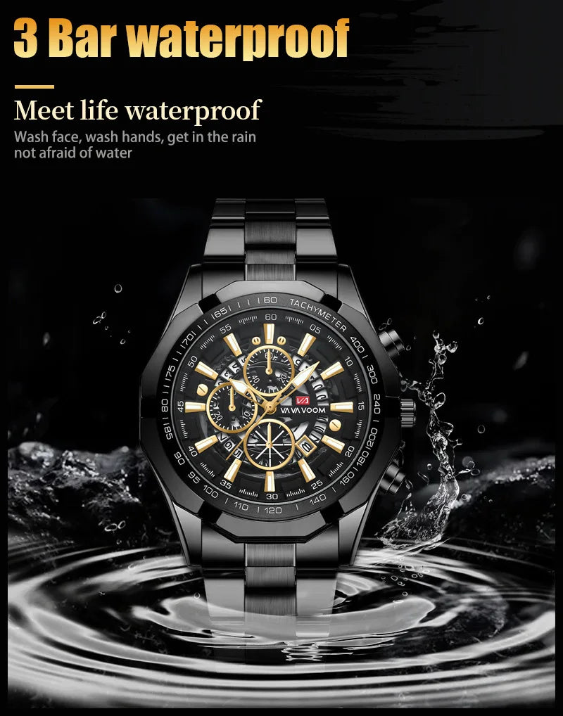 Luminous Military Watch For Men Sport Fashion Waterproof Stainless Steel Quartz Wristwatches Luxury Brand Date Mens Watches 2023