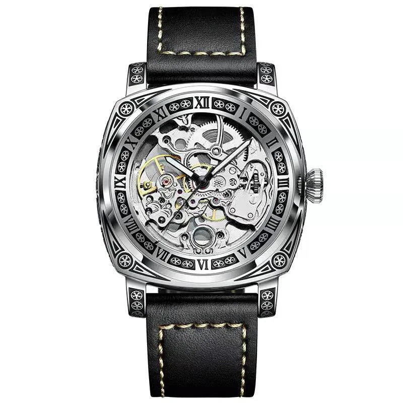 New Mens Watch Top brands Automatic man watches skeleton Fashion Male Clock Business Mechanical Wristwatch relogio masculino