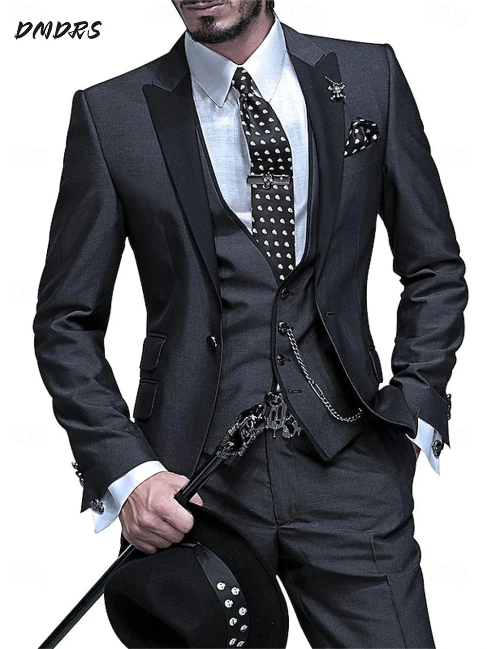 Elegant Men's suit pants vest three piece set Casual Western-style Men Suit Three-piece Set Business Attire For Men Fashionable