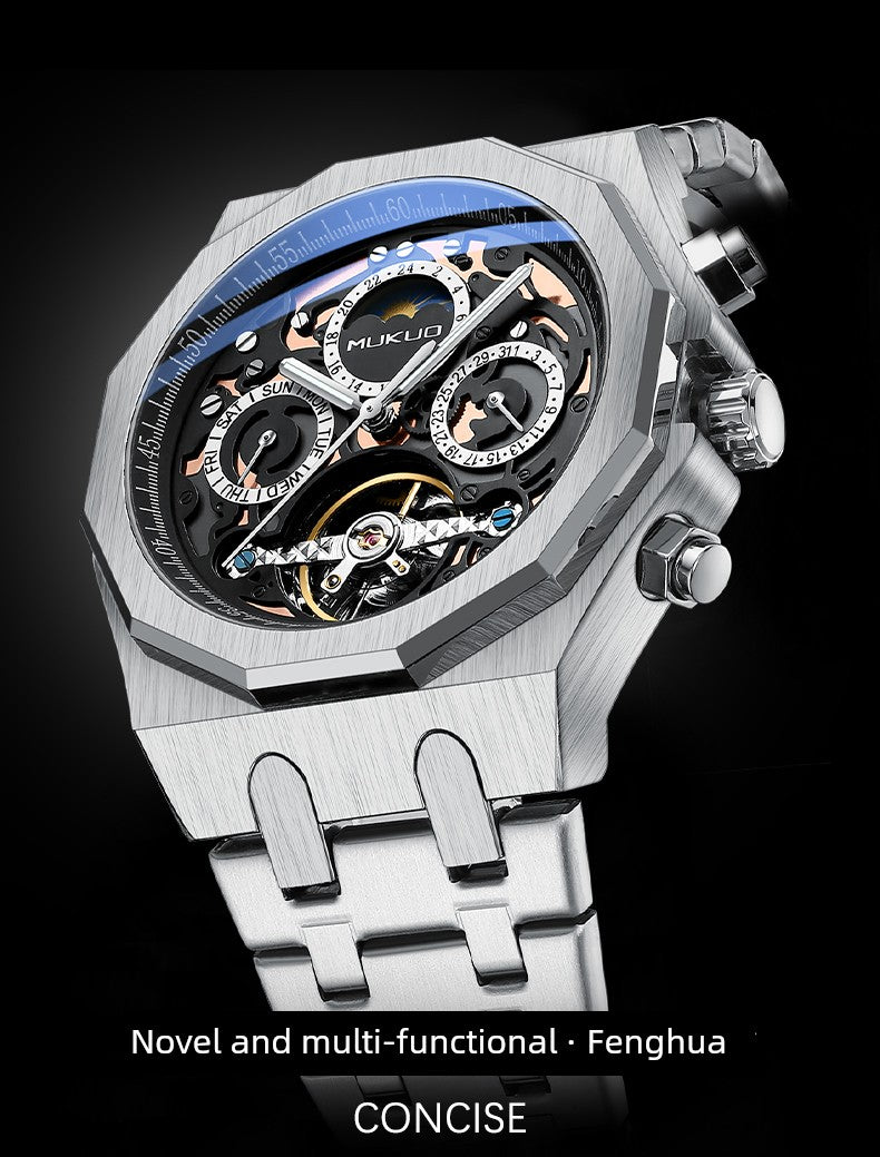 Hollow Personality Black Horse German Automatic Mechanical Watch