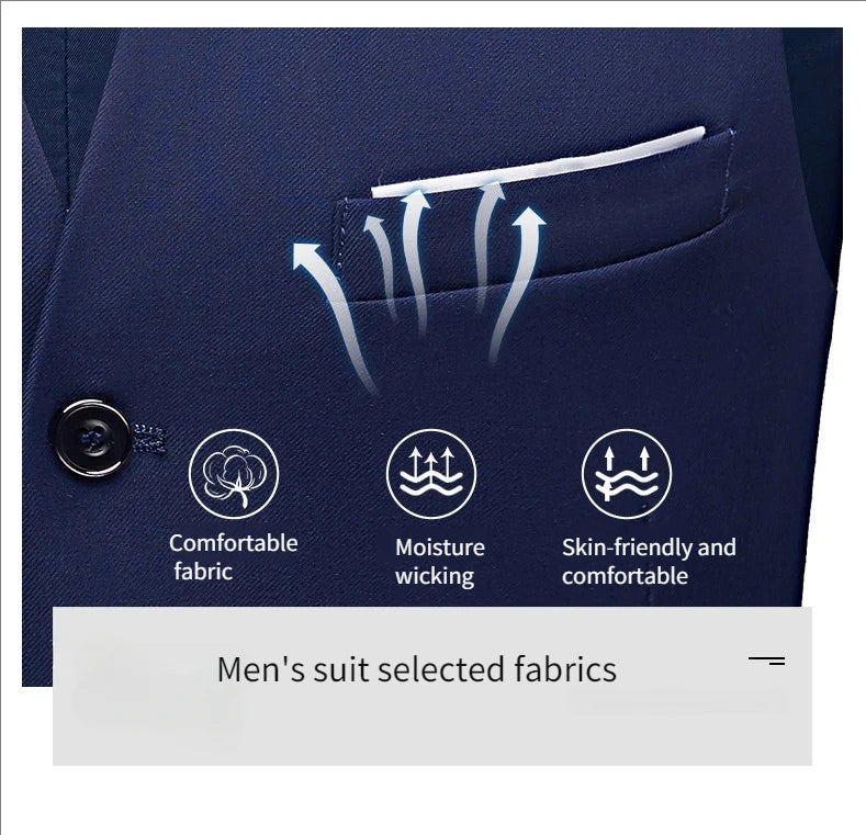 Suit For Men Wedding 3 Pieces 2 Sets Blazers Elegant High Quality Jackets Vest Pants Luxury Coats 2024 Formal Classic Clothing