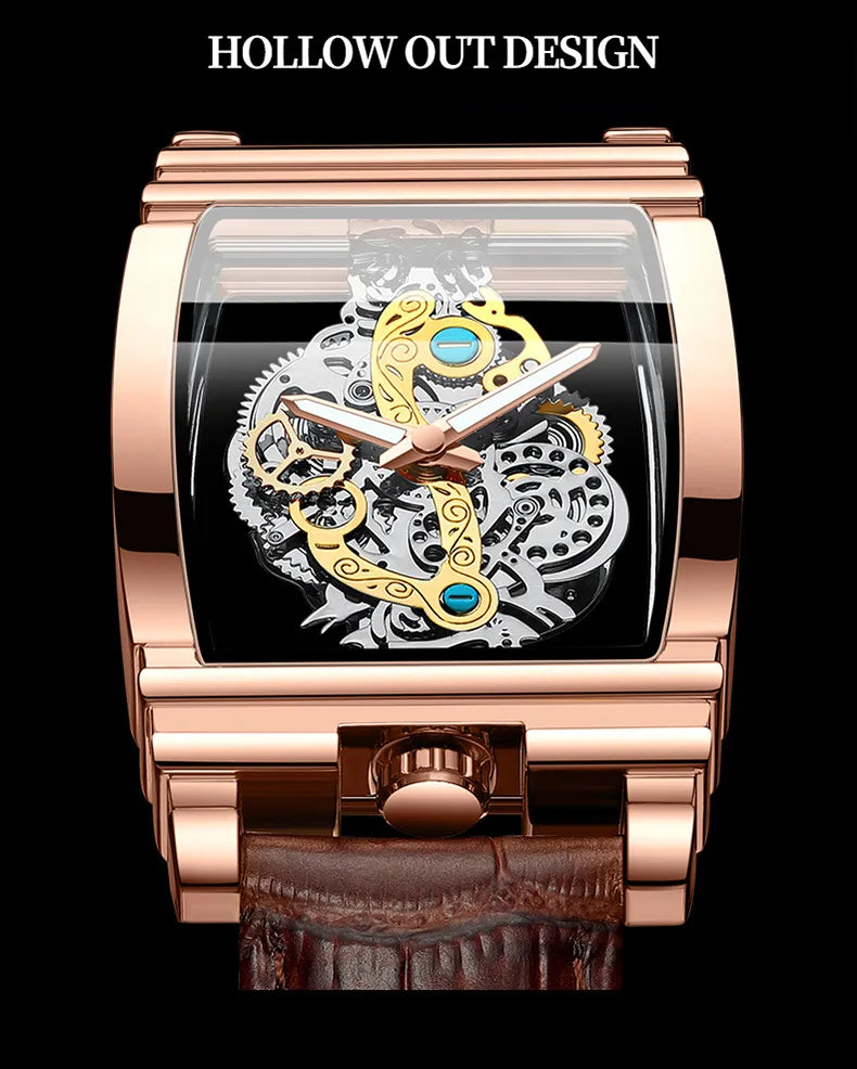 BINBOND Men Watch Sports Quartz Watches Men Waterproof Luminous Pointer Wristwatch Skeleton Hollow Clock Man Relogio Masculino