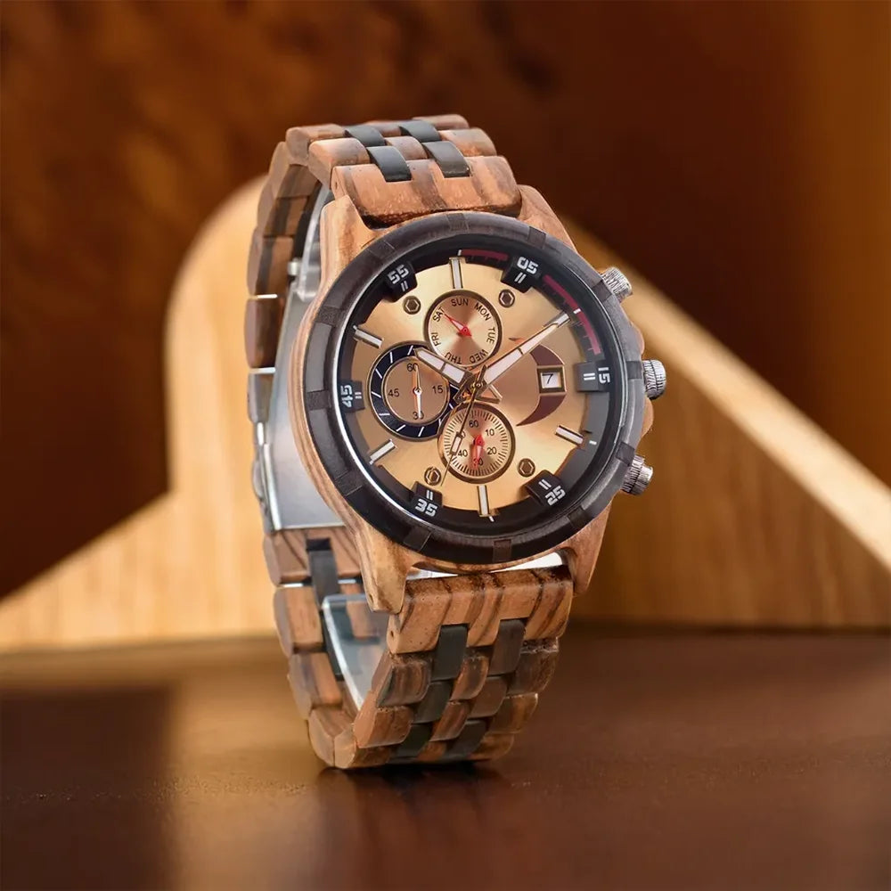 Wooden Watches for Men Fashion Anniversary Wedding Day Gift For Husband Personalized Engraved Custom Wood Watch Dropshipping