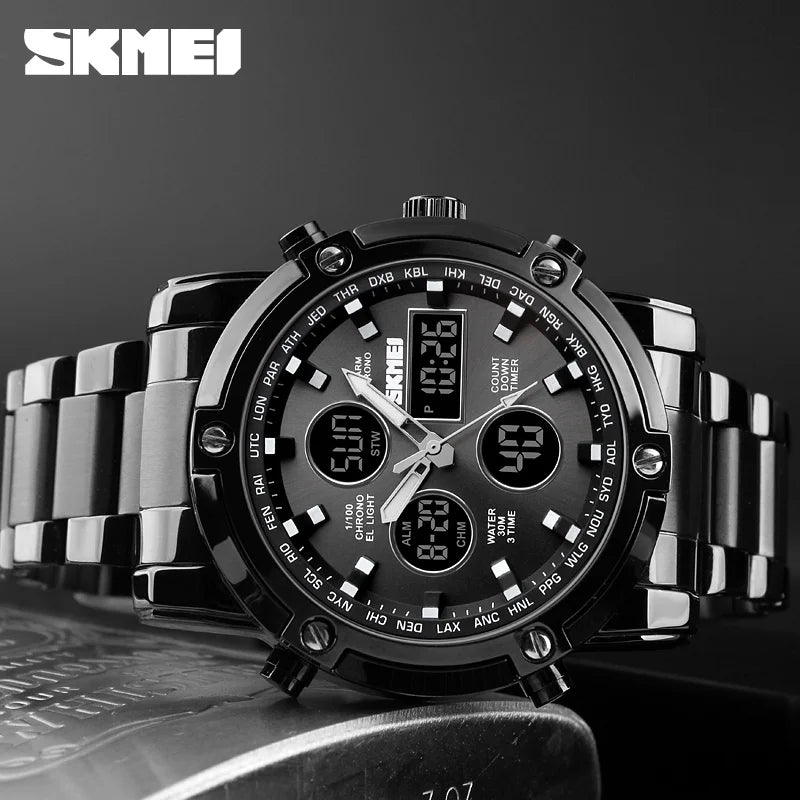SKMEI 1389 Fashion Luxury Business Mens Watch Waterproof Sport Digital Men's Wristwatch Bracelet Clock Reloj Relogio Masculino