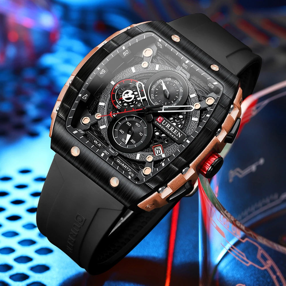Curren 8442 Men Watch Date Business Stainless Steel Quartz Casual Luxury Fashion 6-Hand Relogio Masculino