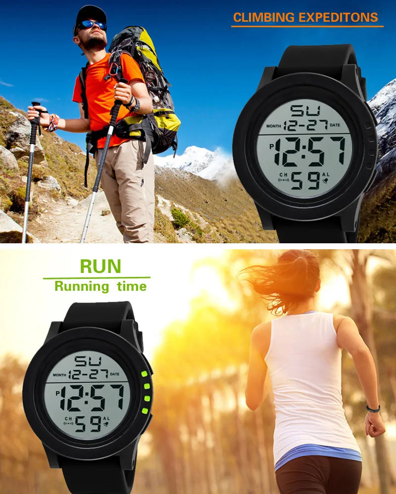 YIKAZE Men's Digital Watches Waterproof Outdoor Men Sports Watch Fitness Electronic Watch Military Sports Clock Kids Gifts