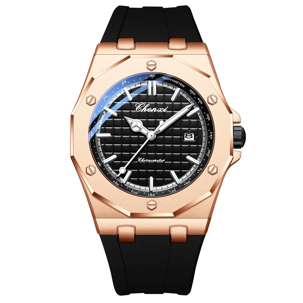 CHENXI Mens Luxury Casual Watch Top Brand Fashion Dial Stainless Steel Calendar Luminous Waterproof Men Watch Male Clock