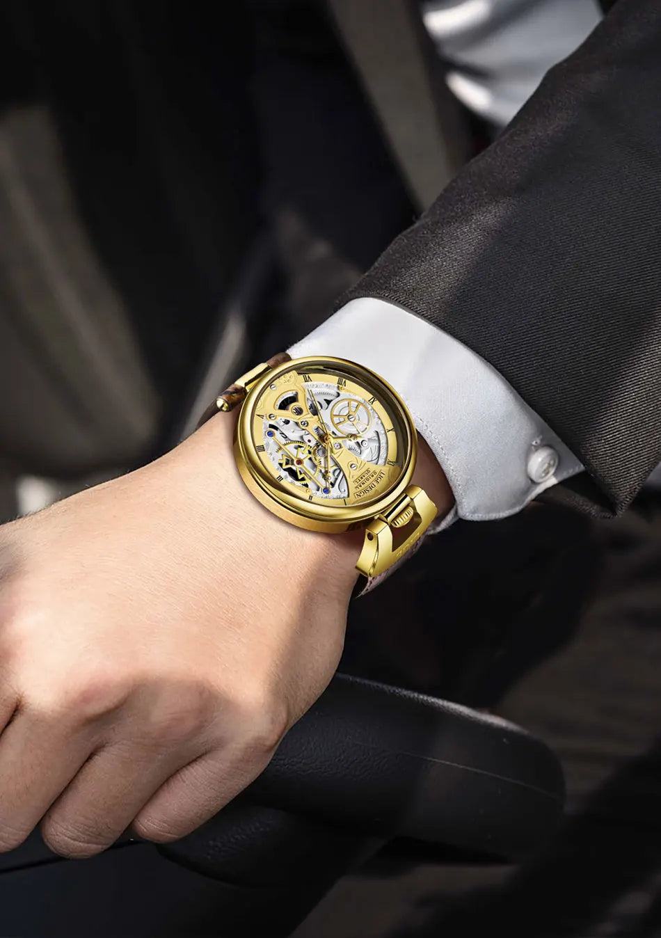 2023 LIGE Men Watches Top Brand Luxury Brown Leather Chronograph Sport Watch For Men Fashion Date Waterproof Clock Reloj Hombre