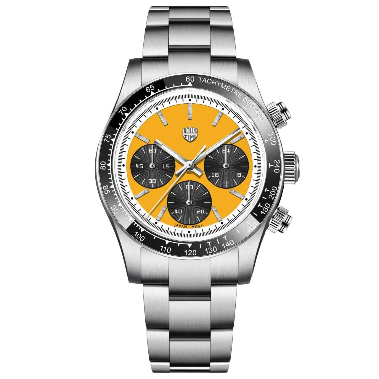 RollsTimi Mens Watch 2024 NEW Top Luxury Chronograph Stainless steel Japan TMI Vk63 Quartz Watches for Man Sapphire Wristwatch