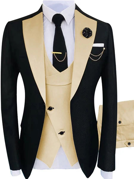 New Costume Homme Popular Clothing Luxury Party Stage Men's Suit Groomsmen Regular Fit Tuxedo 3 Peice Set Jacket+Trousers+Vest