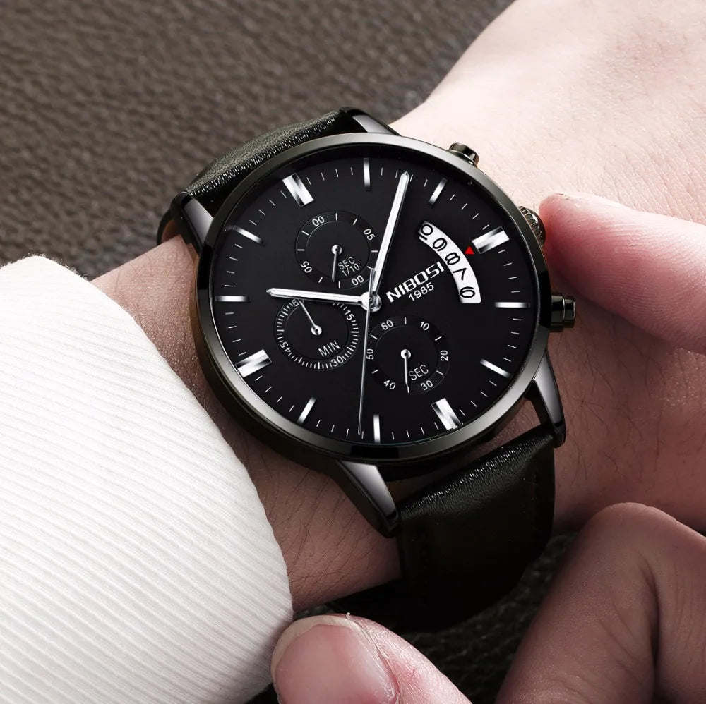 NIBOSI Mens Watches Luxury Top Brand Relogio Masculino Famous Men's Fashion Casual Dress Watch Military Quartz Wristwatches Saat