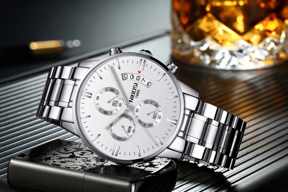 NIBOSI Mens Watches Luxury Top Brand Relogio Masculino Famous Men's Fashion Casual Dress Watch Military Quartz Wristwatches Saat
