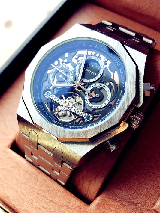 Hollow Personality Black Horse German Automatic Mechanical Watch