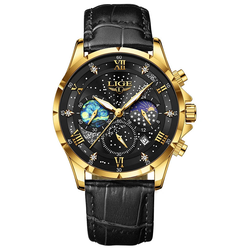 LIGE New Mens Watch Luxury 30M Waterproof  Luminous Men Quartz Wristwatches Sport Military Chronograph Man Watch Montres Hommes