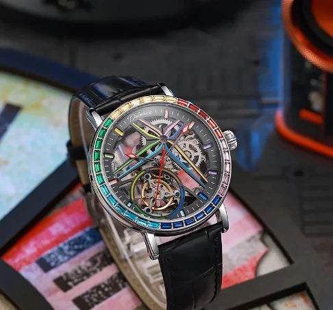 Hot selling 2024 new fully automatic mechanical watch with hollowed out waterproof night light, men's fashionable watch