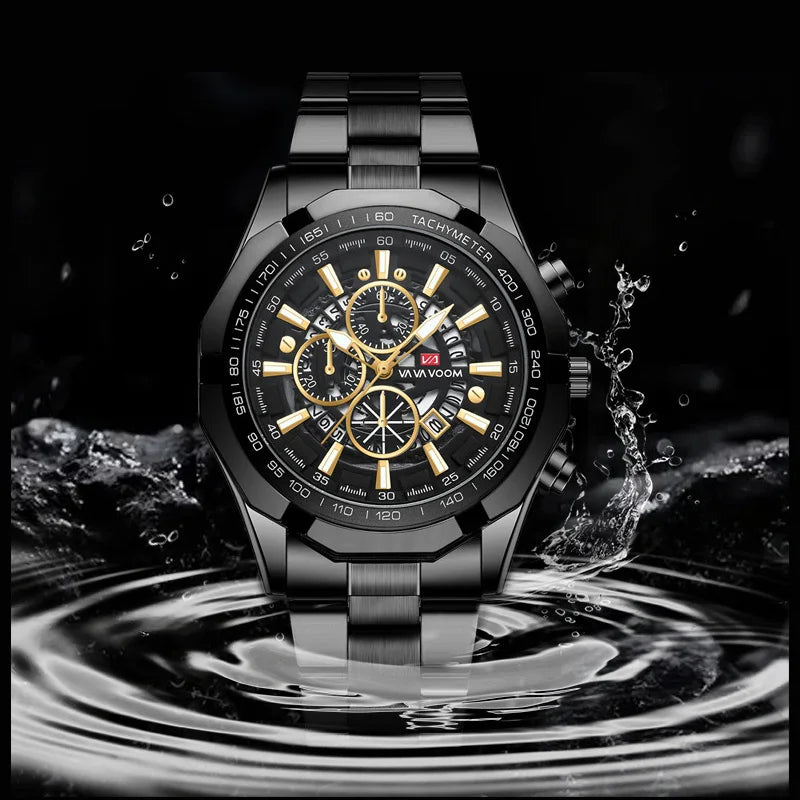 Luminous Military Watch For Men Sport Fashion Waterproof Stainless Steel Quartz Wristwatches Luxury Brand Date Mens Watches 2023