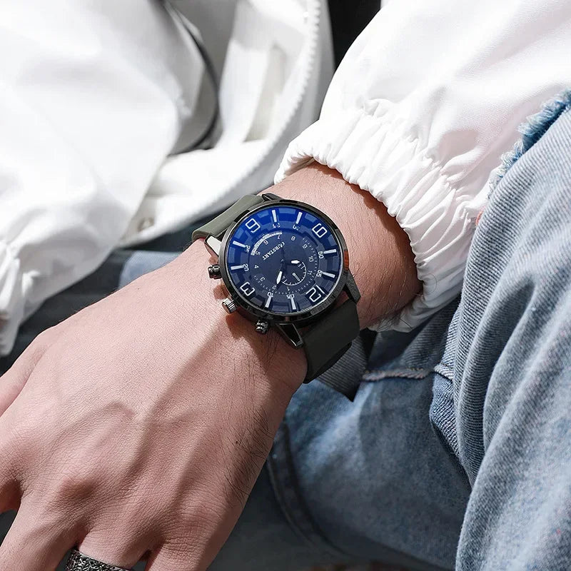 Silicone Jelly Men Watches Big Dial Quartz Wristwatches Simple Watches Reloj Male Casual Watch Clock Gift Reloj Hombre