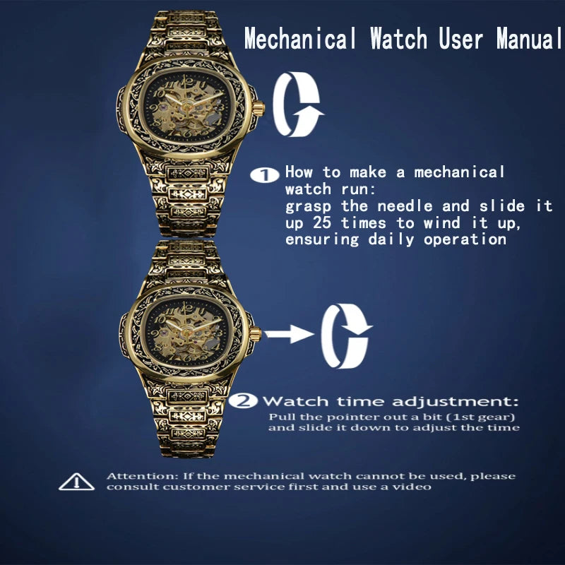LONGLUX automatic watch for man retro mechanical wristwatches luxury alloyl waterproof skeleton mens watch men gift