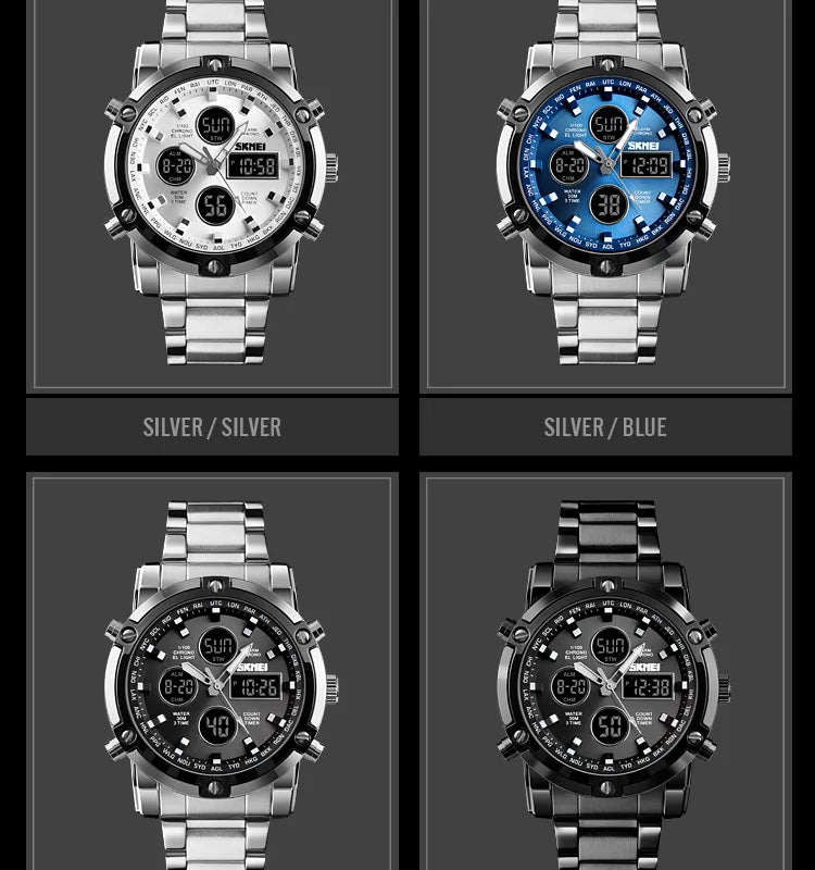 SKMEI 1389 Fashion Luxury Business Mens Watch Waterproof Sport Digital Men's Wristwatch Bracelet Clock Reloj Relogio Masculino
