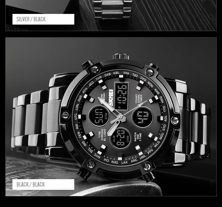 SKMEI 1389 Fashion Luxury Business Mens Watch Waterproof Sport Digital Men's Wristwatch Bracelet Clock Reloj Relogio Masculino