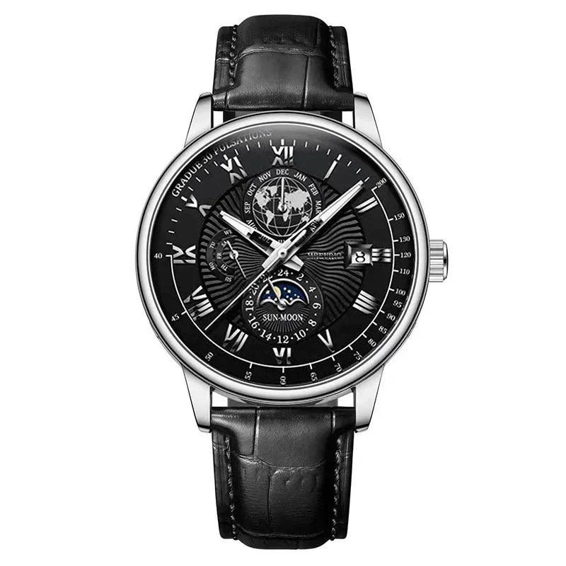 Mens Watch 2024 New Fashion Leather Waterproof Luminous Top Brand Luxury Mens Quartz Wristwatch Men Sport Casual Watches Reloj