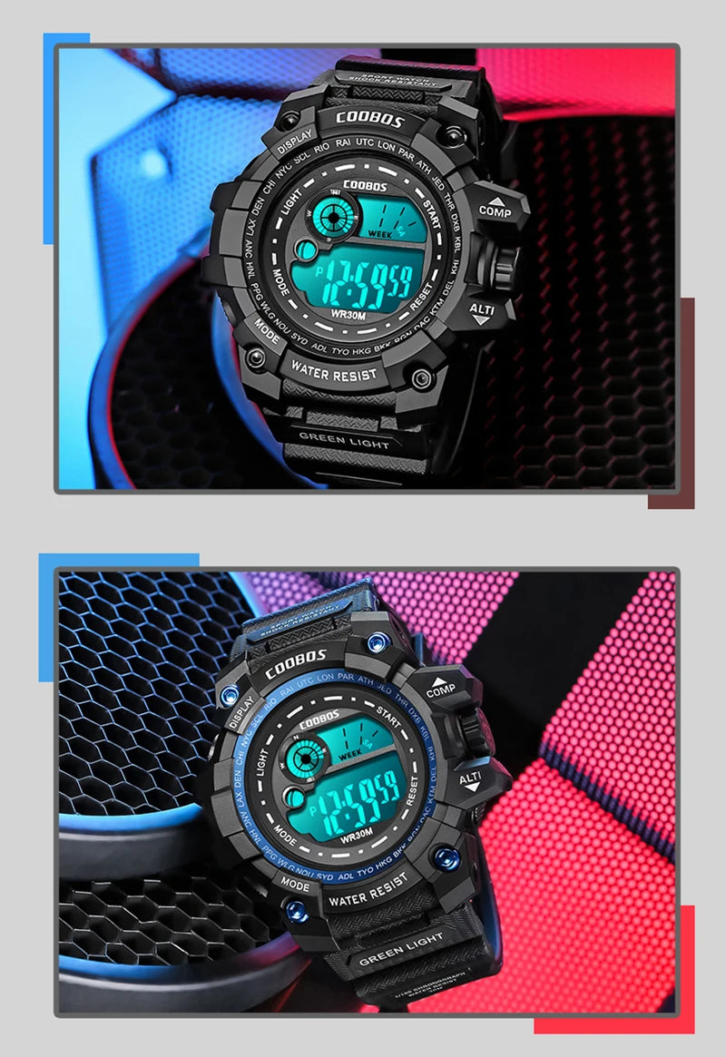 Waterproof Sport Men Watches 2024 Luxury Luminous  Silicone Strap Military Wristwatch Man Calendar LED Digital Male Watch Hombre