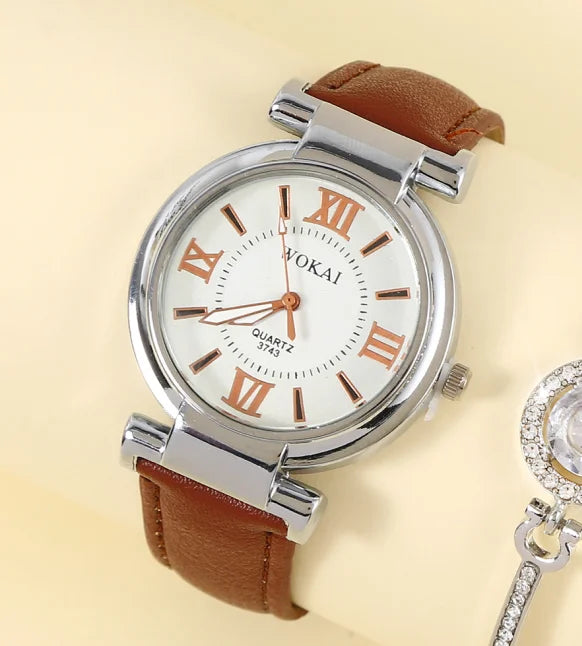 WOKAI Fashion Business Multi-functional steel band Quartz Men's luxury Tungsten steel Watch Boys Girls Student Retro clock