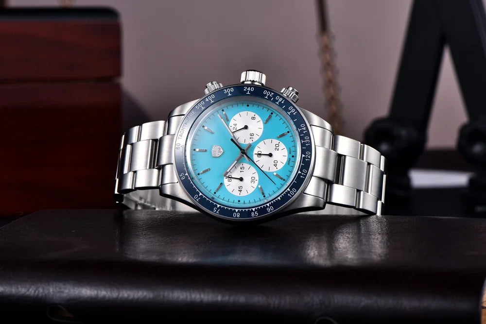 RollsTimi Mens Watch 2024 NEW Top Luxury Chronograph Stainless steel Japan TMI Vk63 Quartz Watches for Man Sapphire Wristwatch