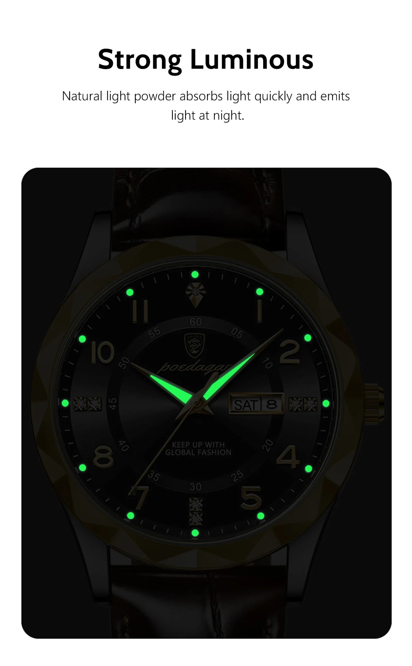 POEDAGAR Luxury High Quality Watches for Men Sport Quartz Leather Man Watch Waterproof Luminous Date Week Men's Watch Male Reloj