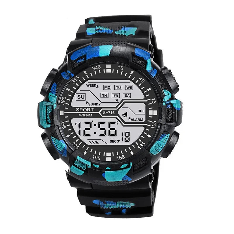 Men's Watch Sports Digital Watches for Man Big Dial Luminous Waterproof Alarm Clock Multifunction Military Electronic Wristwatch