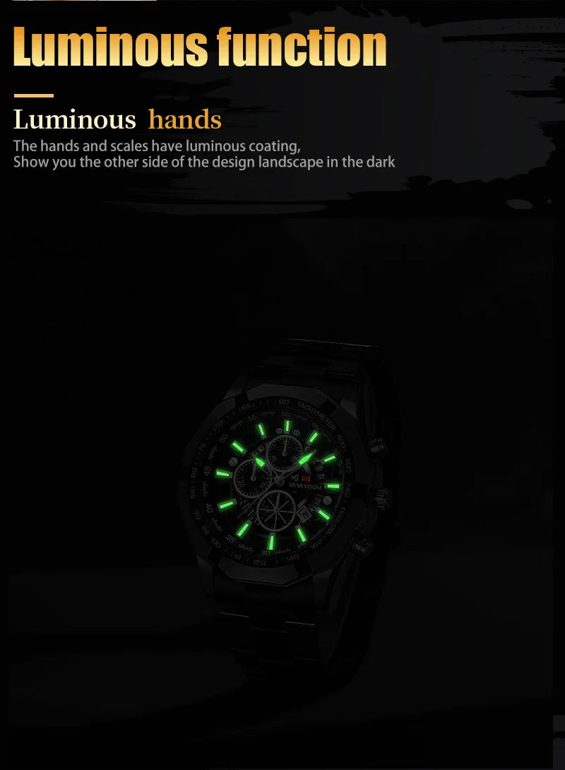 Luminous Military Watch For Men Sport Fashion Waterproof Stainless Steel Quartz Wristwatches Luxury Brand Date Mens Watches 2023