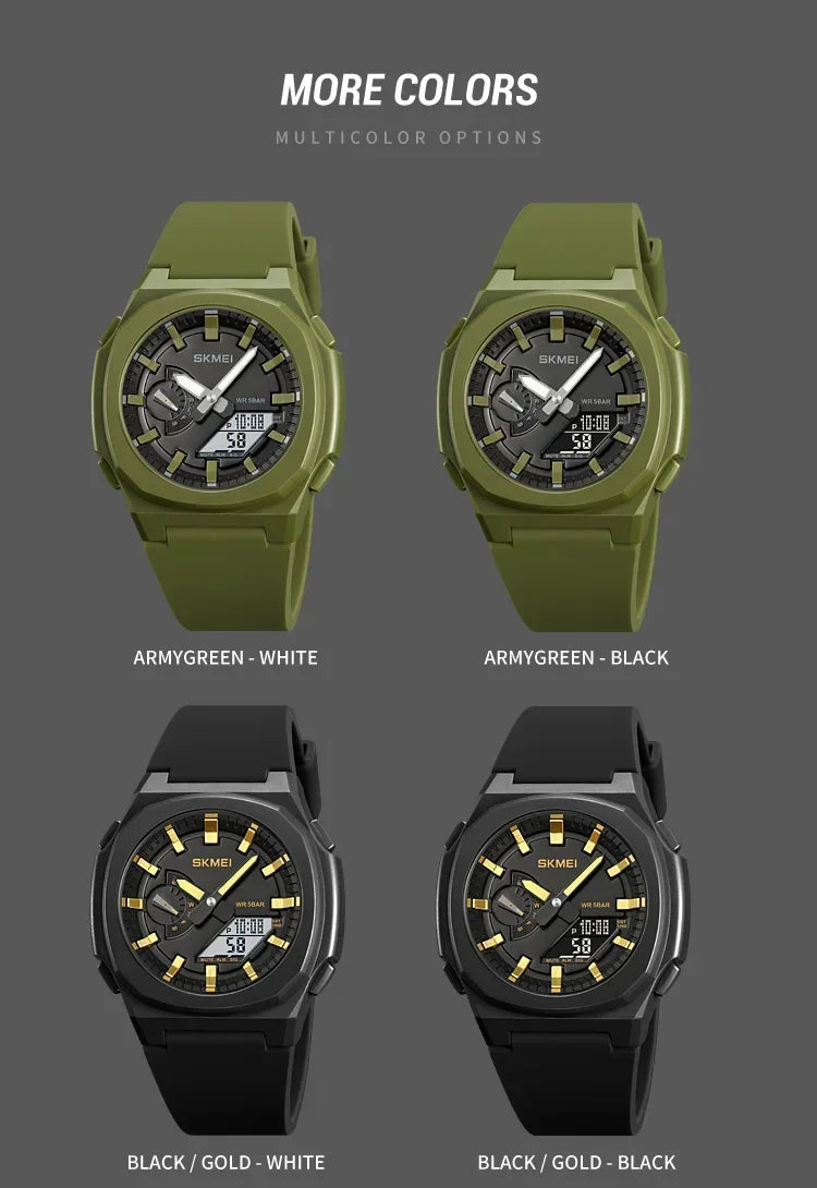 SKMEI 2091 5 Alarms Date Clock reloj hombre with Japan Digital Movement Sport Watches Waterproof Men Countdown Chrono Wriswatch
