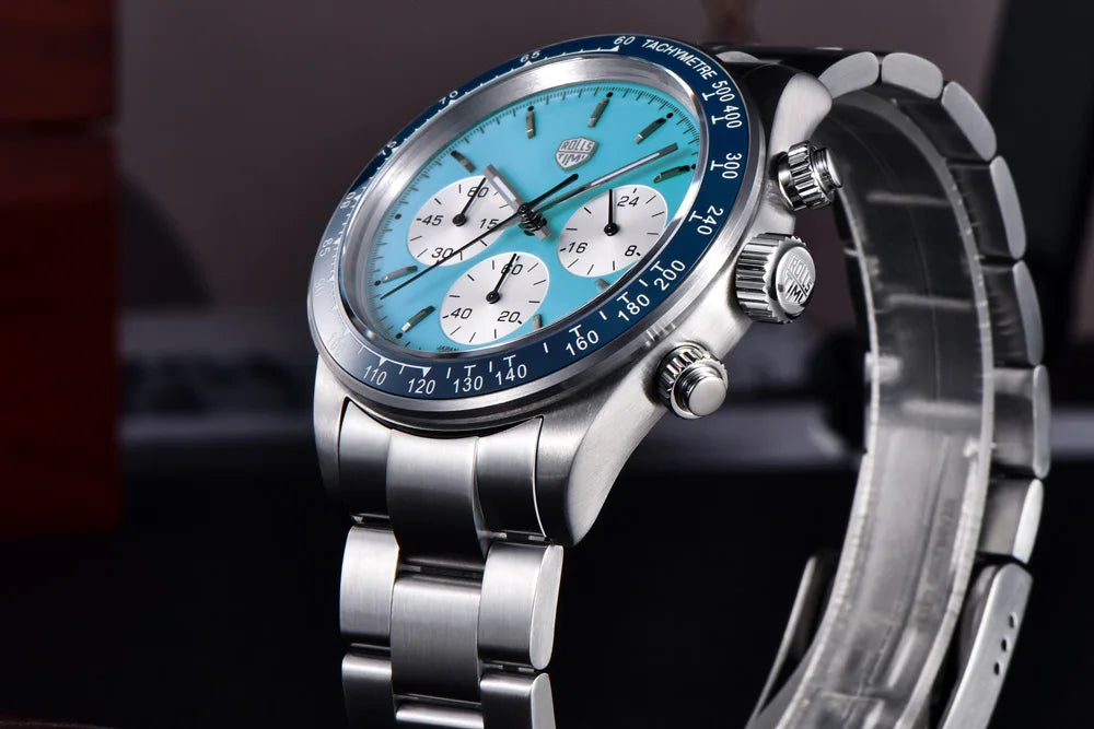 RollsTimi Mens Watch 2024 NEW Top Luxury Chronograph Stainless steel Japan TMI Vk63 Quartz Watches for Man Sapphire Wristwatch