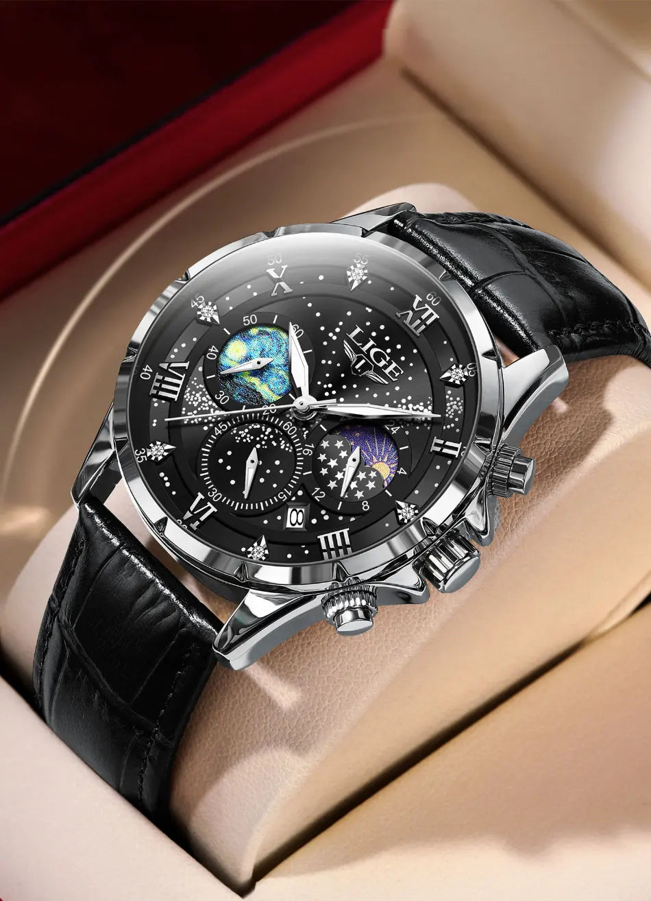 LIGE New Mens Watch Luxury 30M Waterproof  Luminous Men Quartz Wristwatches Sport Military Chronograph Man Watch Montres Hommes