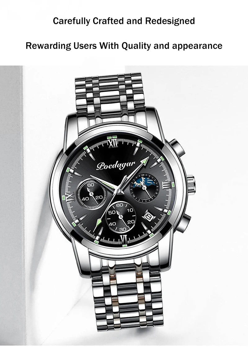 Quartz Men's Watch Fashionable Luxury Night Glow Calendar Pointer Multi functional Male Student Watch UTHAI H35