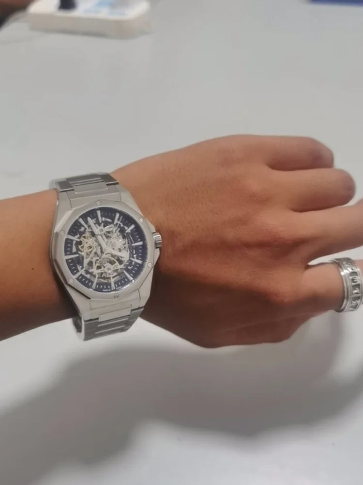 Seagull Casual Automatic Mechanical Watch Skeleton Hollow Men Wristwatches Luminous Military Watches Sapphire Montre Homme 6168k