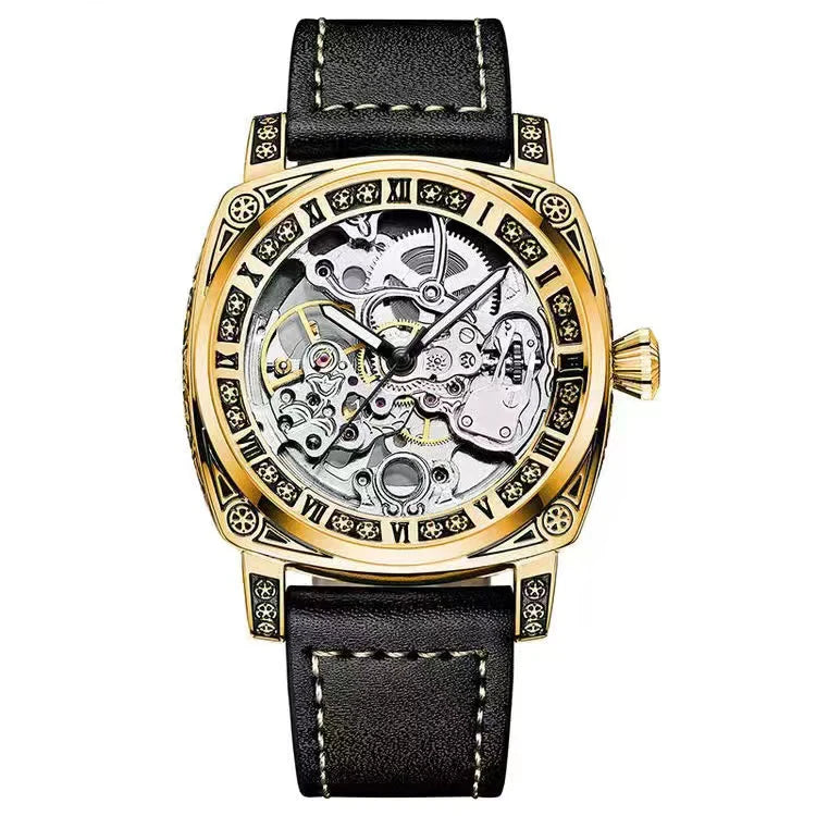 New Mens Watch Top brands Automatic man watches skeleton  Fashion Male Clock Business Mechanical Wristwatch relogio masculino