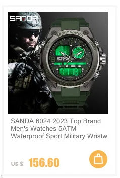 SANDA 3133 2022 G Style New Men's Watches 50M Waterproof Shock Sports Military Quartz Watch For Male Digital Wristwatch Clock