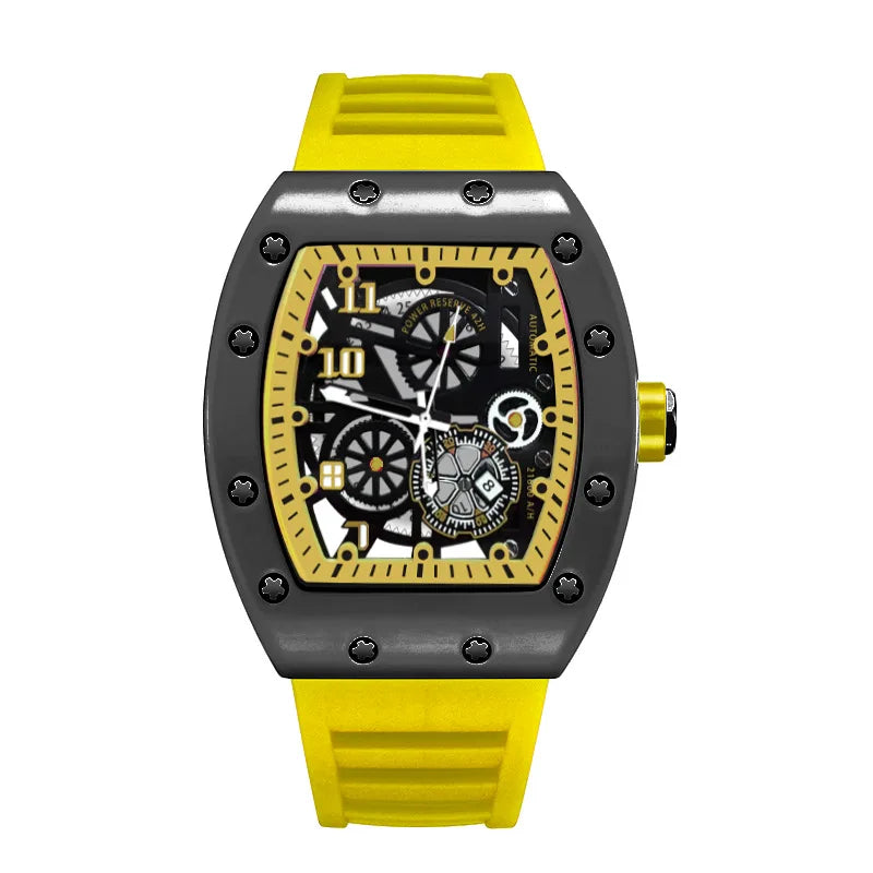 UTHAI Men's Watch Sports Fashion Trend Fully Automatic Quartz Wristwatch Hollow Waterproof Black Warrior Male Clock Watches