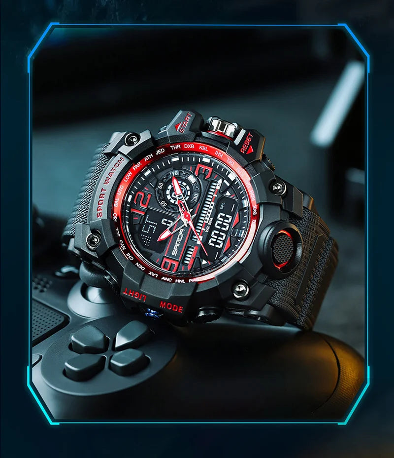 SANDA 3133 2022 G Style New Men's Watches 50M Waterproof Shock Sports Military Quartz Watch For Male Digital Wristwatch Clock