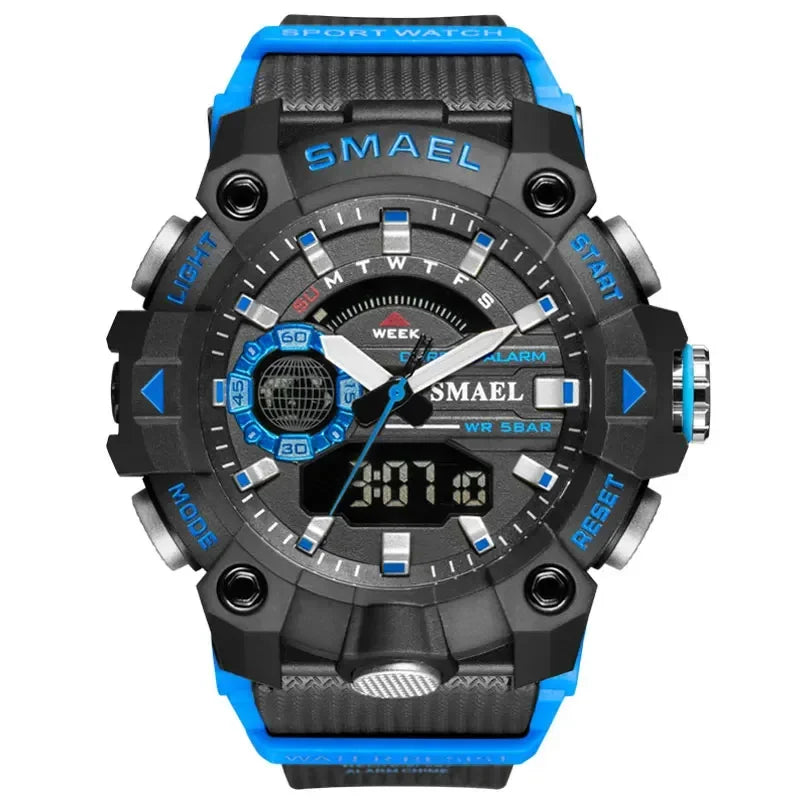 SMAEL 8040 50M Waterproof Wristwatch Stopwatch Alarm LED Light Digital Watches  Men's Sports Watch  Military Watches Men Watch