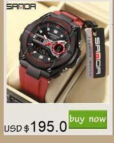 SANDA 6162 Men's Electronic Watch Creative Sports Waterproof Luminous Chronograph Pointer Digital Dual Display Wristwatches