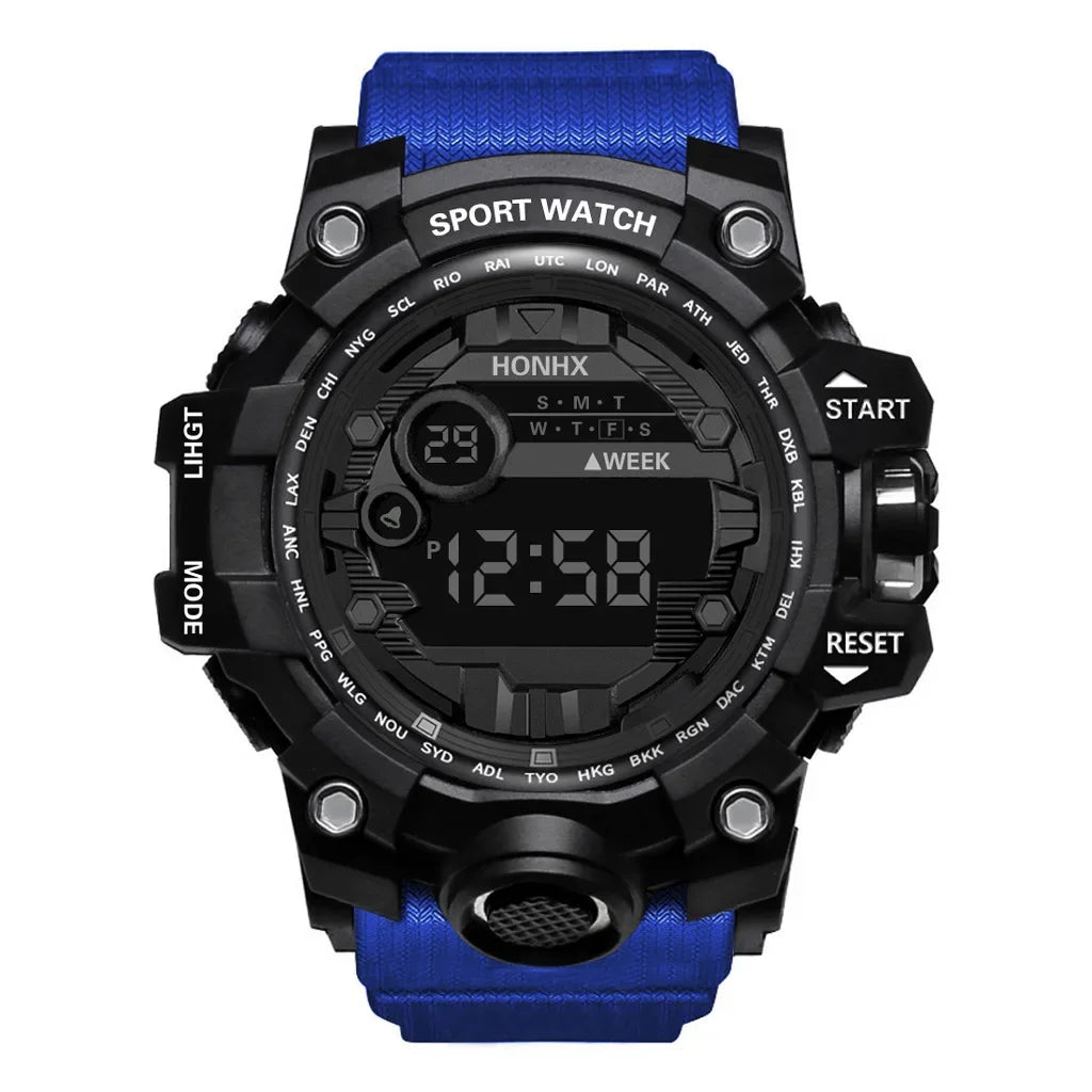 YIKAZE Y12 Men's Sports Watch Waterproof Luminous Men Sport Watch Multifunction Digital Electronic Wristwatch Clock for Boy Kids