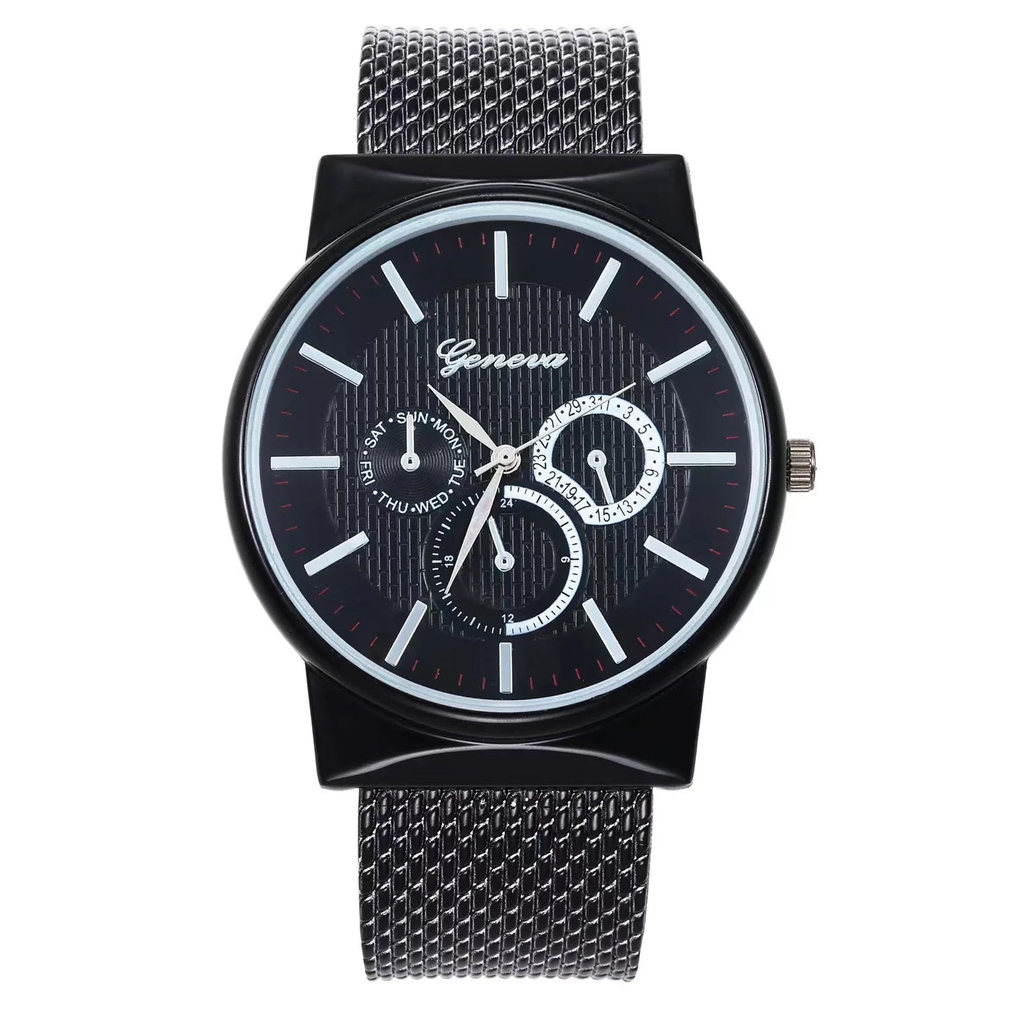 WOKAI Fashion Business Multi-functional steel band Quartz Men's luxury Tungsten steel Watch Boys Girls Student Retro clock