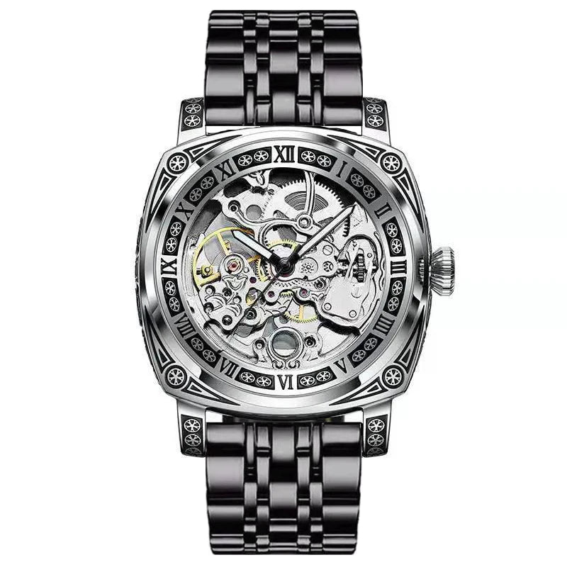 New Mens Watch Top brands Automatic man watches skeleton  Fashion Male Clock Business Mechanical Wristwatch relogio masculino