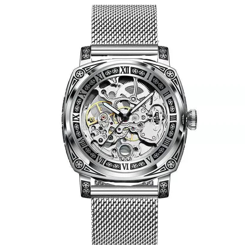 New Mens Watch Top brands Automatic man watches skeleton  Fashion Male Clock Business Mechanical Wristwatch relogio masculino