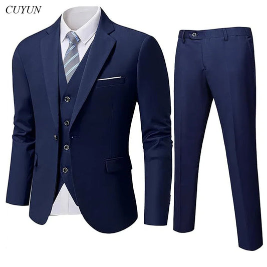 Suit For Men Wedding 3 Pieces 2 Sets Blazers Elegant High Quality Jackets Vest Pants Luxury Coats 2024 Formal Classic Clothing